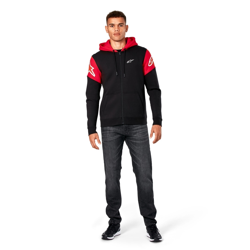 Bluza z kapturem Alpinestars Velocity czarno-czerwona