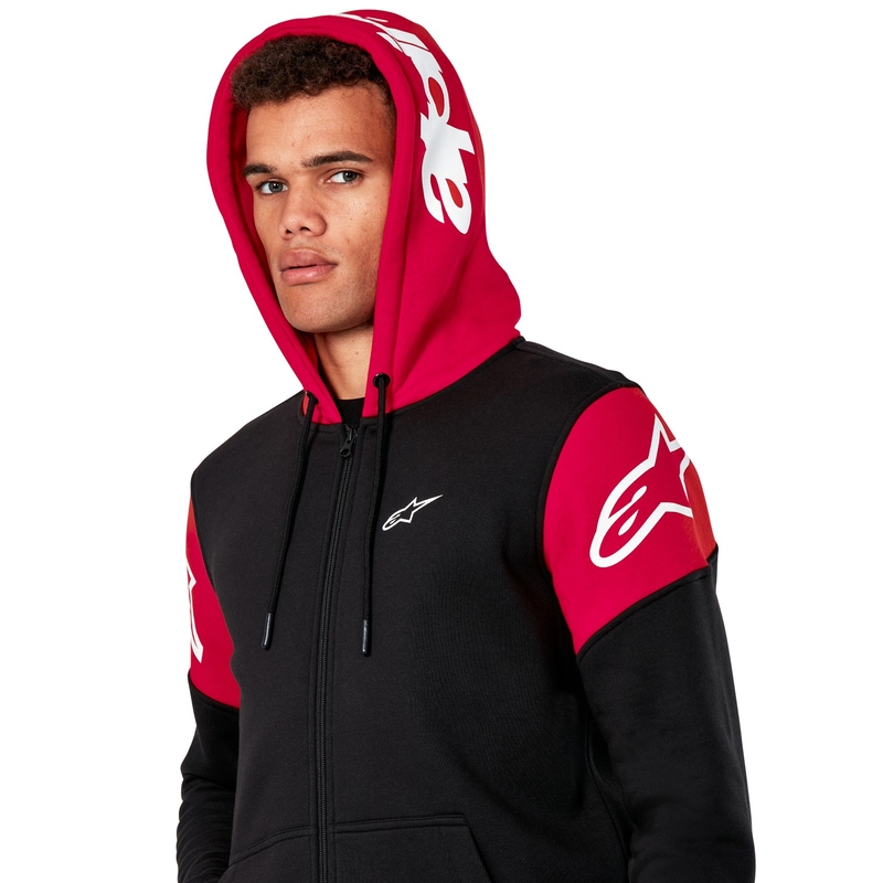 Bluza z kapturem Alpinestars Velocity czarno-czerwona