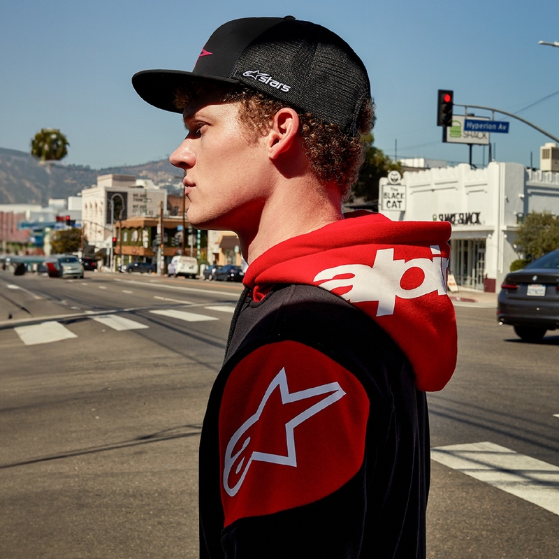Bluza z kapturem Alpinestars Velocity czarno-czerwona