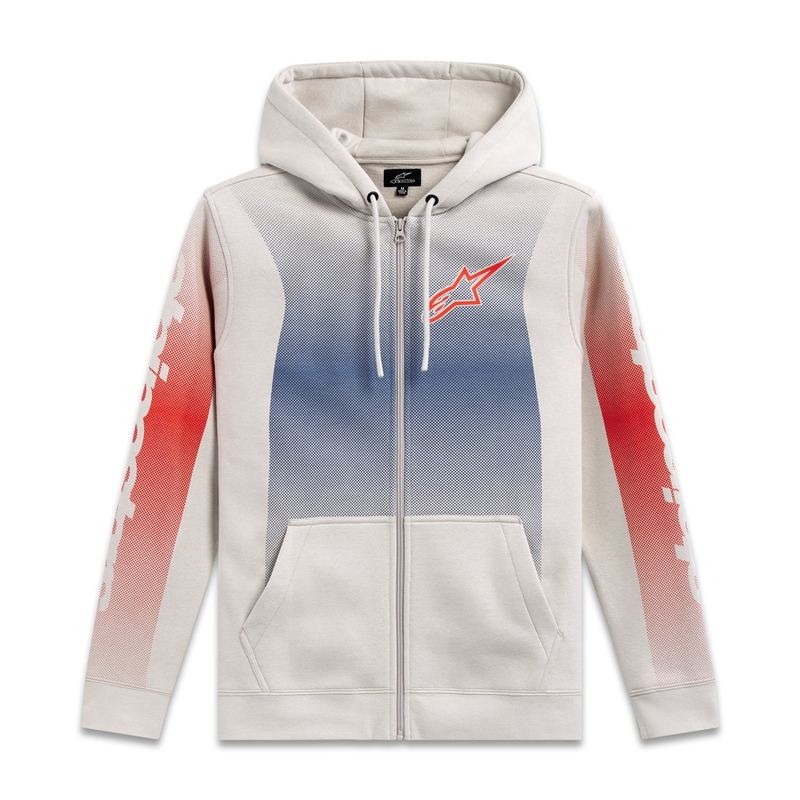 Bluza z kapturem Alpinestars Arising w kolorze złamanej bieli, niebiesko-czerwona