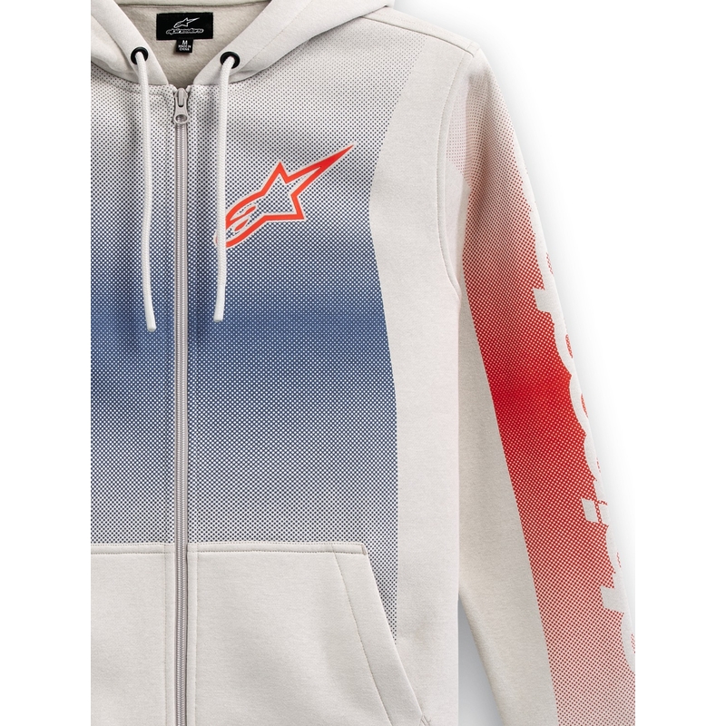 Bluza z kapturem Alpinestars Arising w kolorze złamanej bieli, niebiesko-czerwona