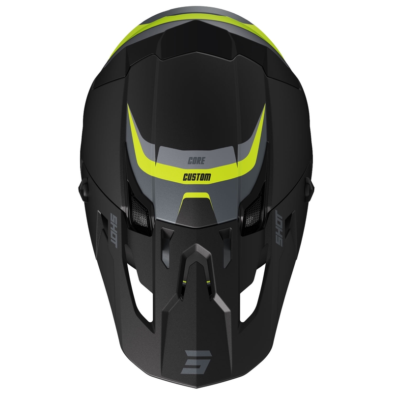 Kask motocrossowy Shot Core Custom czarno-fluo żółty