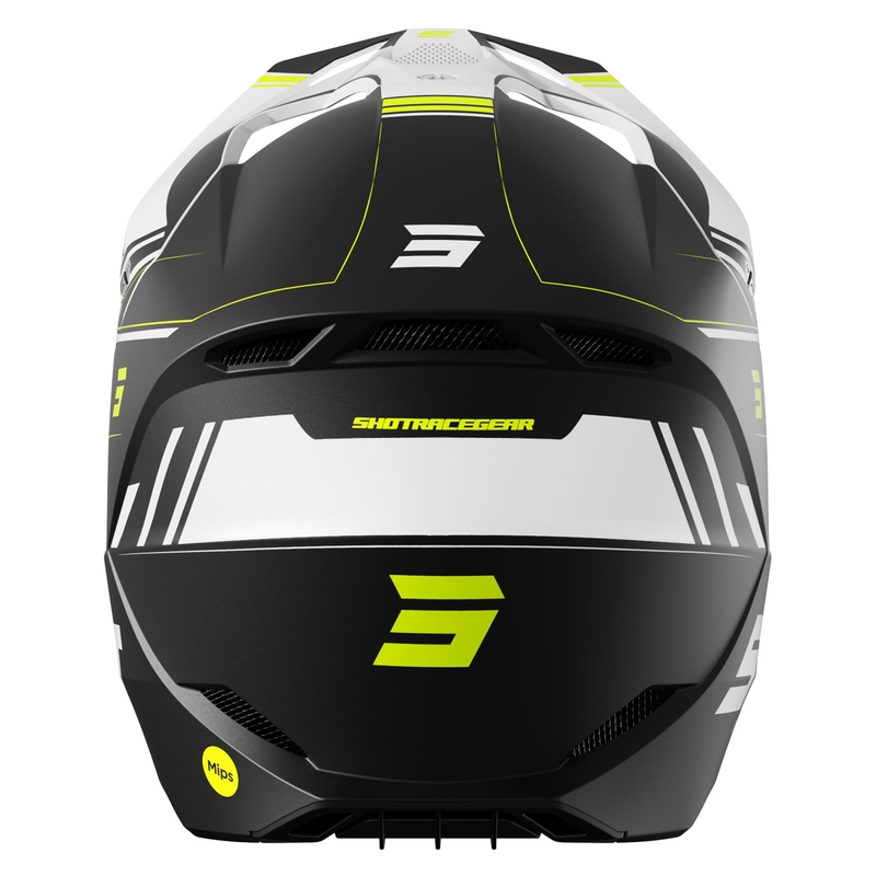 Kask motocrossowy Shot Race Sprint czarno-biało-fluo żółty