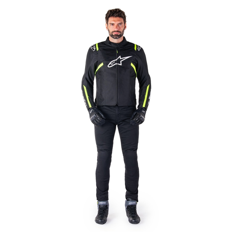Alpinestars T-SPS 2 Wodoodporna kurtka motocyklowa w kolorze czarno-biało-fluo żółtym