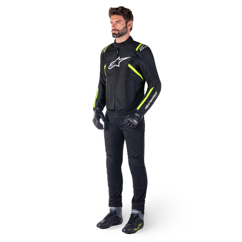 Alpinestars T-SPS 2 Wodoodporna kurtka motocyklowa w kolorze czarno-biało-fluo żółtym