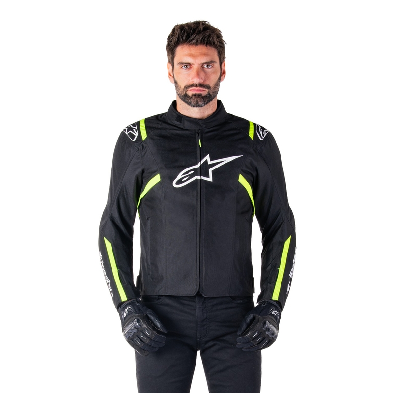 Alpinestars T-SPS 2 Wodoodporna kurtka motocyklowa w kolorze czarno-biało-fluo żółtym