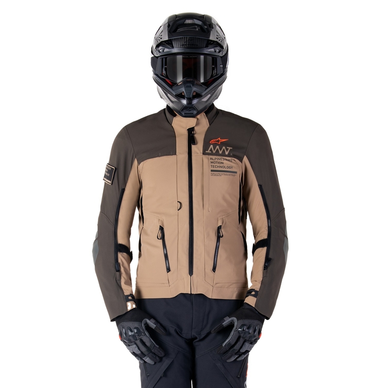 Kurtka motocyklowa Alpinestars AMT-8 Stretch Drystar XF brązowo-khaki