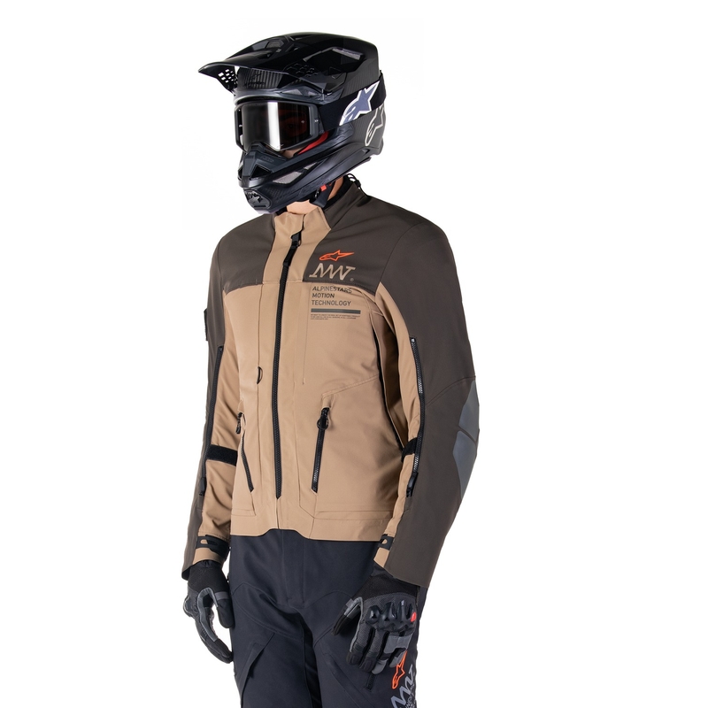 Kurtka motocyklowa Alpinestars AMT-8 Stretch Drystar XF brązowo-khaki