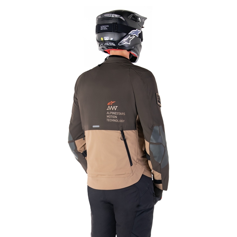 Kurtka motocyklowa Alpinestars AMT-8 Stretch Drystar XF brązowo-khaki