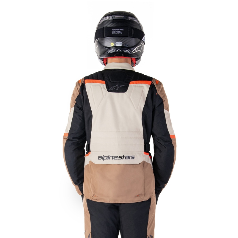 Alpinestars ST-1 Wodoodporna kurtka motocyklowa khaki-piaskowo-czarno-fluo-czerwona