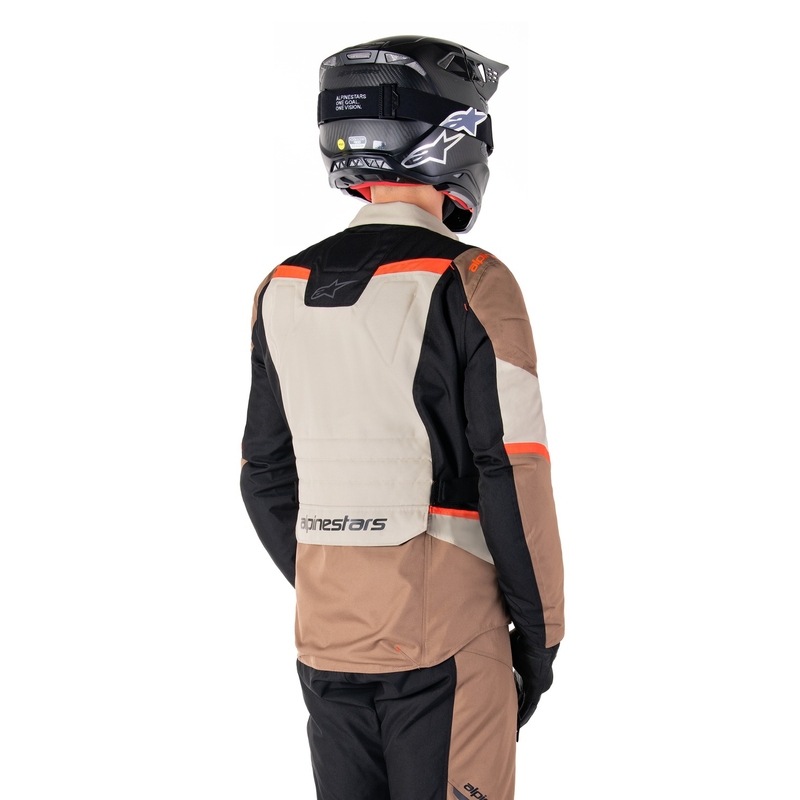 Alpinestars ST-1 Wodoodporna kurtka motocyklowa khaki-piaskowo-czarno-fluo-czerwona
