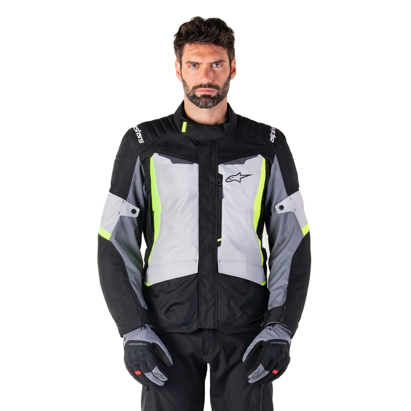 Alpinestars ST-1 Wodoodporna kurtka motocyklowa w kolorze szaro-czarno-fluo żółtym