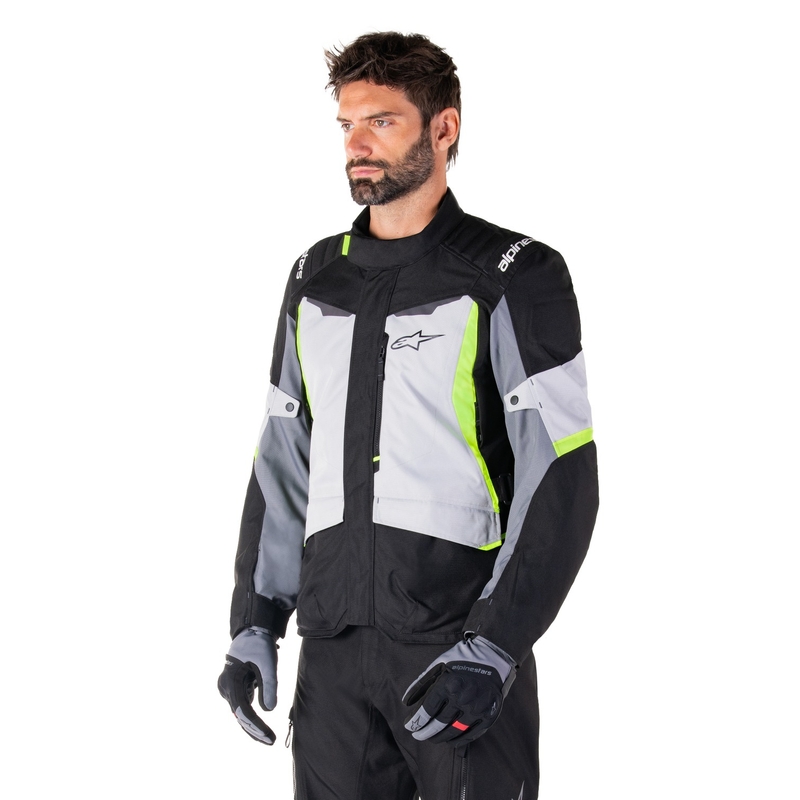 Alpinestars ST-1 Wodoodporna kurtka motocyklowa w kolorze szaro-czarno-fluo żółtym