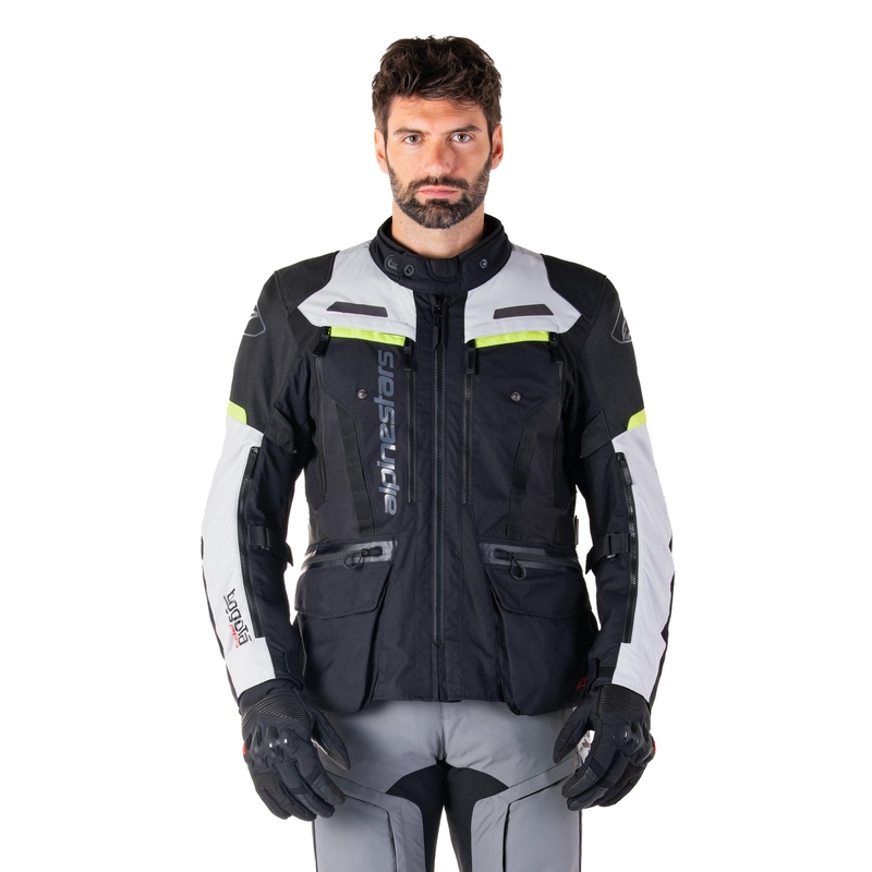 Kurtka motocyklowa Alpinestars Bogota PRO Drystar w kolorze czarno-szaro-fluo żółtym