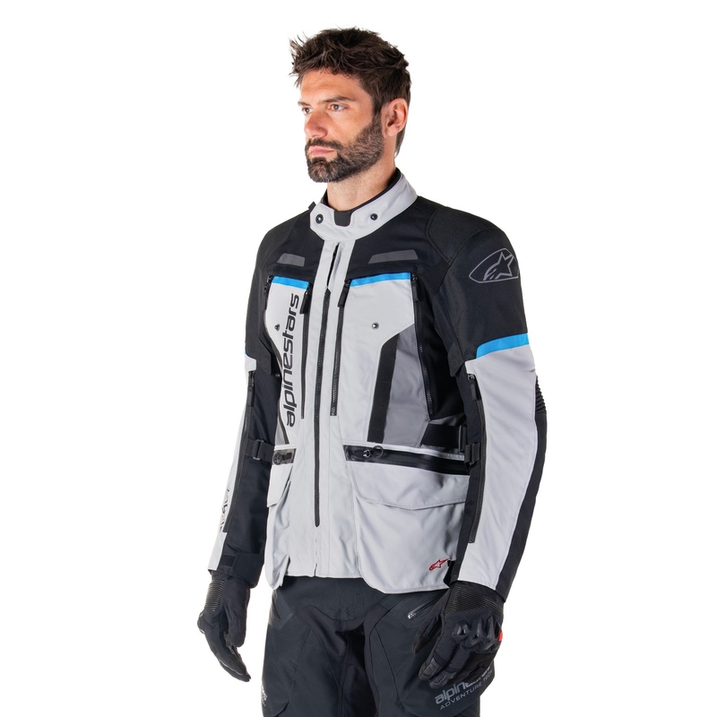 Kurtka motocyklowa Alpinestars Bogota PRO Drystar w kolorze szaro-czarno-niebieskim