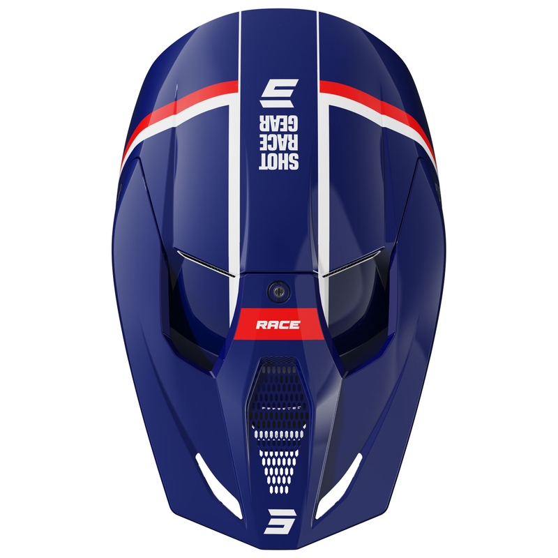 Kask motocrossowy Shot Race Mythic błyszczący niebiesko-czerwony