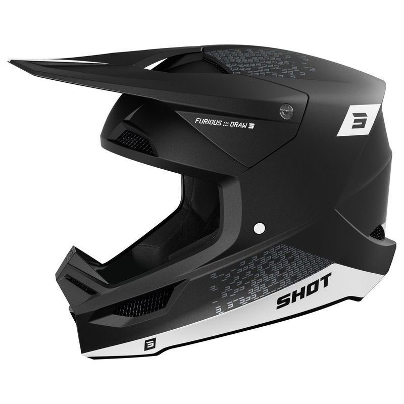 Kask motocrossowy Shot Furious Draw biało-czarny