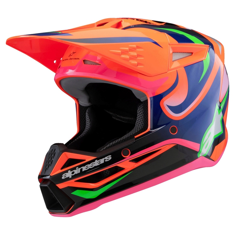 Dziecięcy kask motocrossowy Alpinestars S-M3 HAIDEN DEEGAN fluo pomarańczowo-fioletowo-różowo-zielony