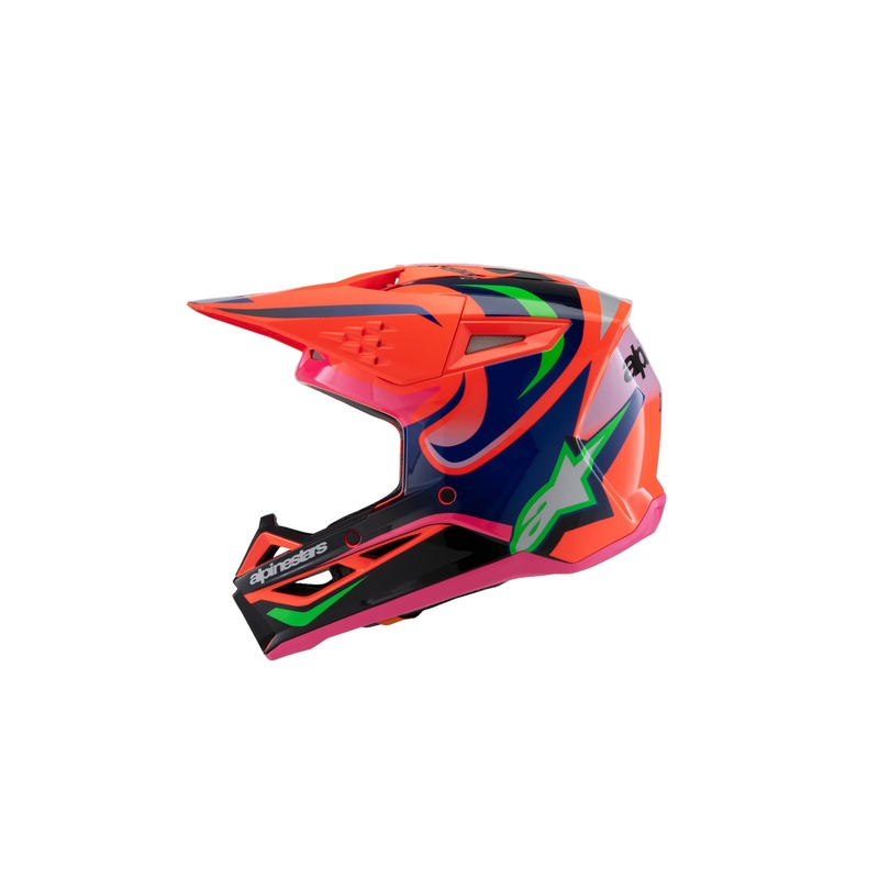 Dziecięcy kask motocrossowy Alpinestars S-M3 HAIDEN DEEGAN fluo pomarańczowo-fioletowo-różowo-zielony