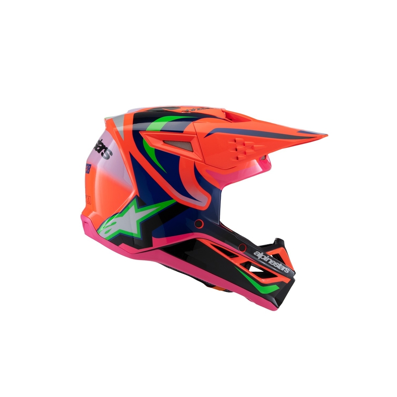 Dziecięcy kask motocrossowy Alpinestars S-M3 HAIDEN DEEGAN fluo pomarańczowo-fioletowo-różowo-zielony