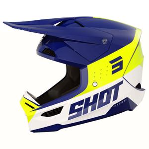 Kask motocrossowy Shot Furious League niebiesko-fluo żółty