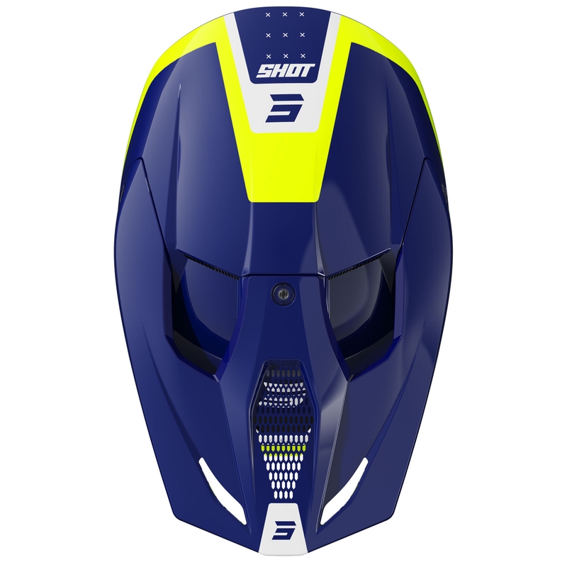 Kask motocrossowy Shot Furious League niebiesko-fluo żółty