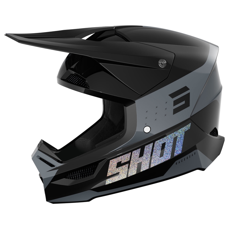 Kask motocrossowy Shot Furious League, holograficzny czarny