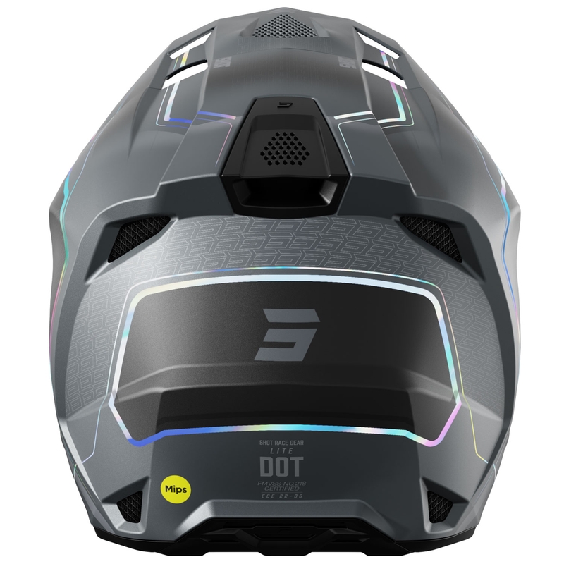 Kask motocrossowy Shot Lite Challenger perłowo-szary, holograficzny