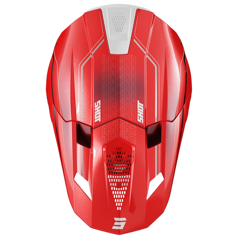 Kask motocrossowy Shot Lite Challenger perłowo-czerwony