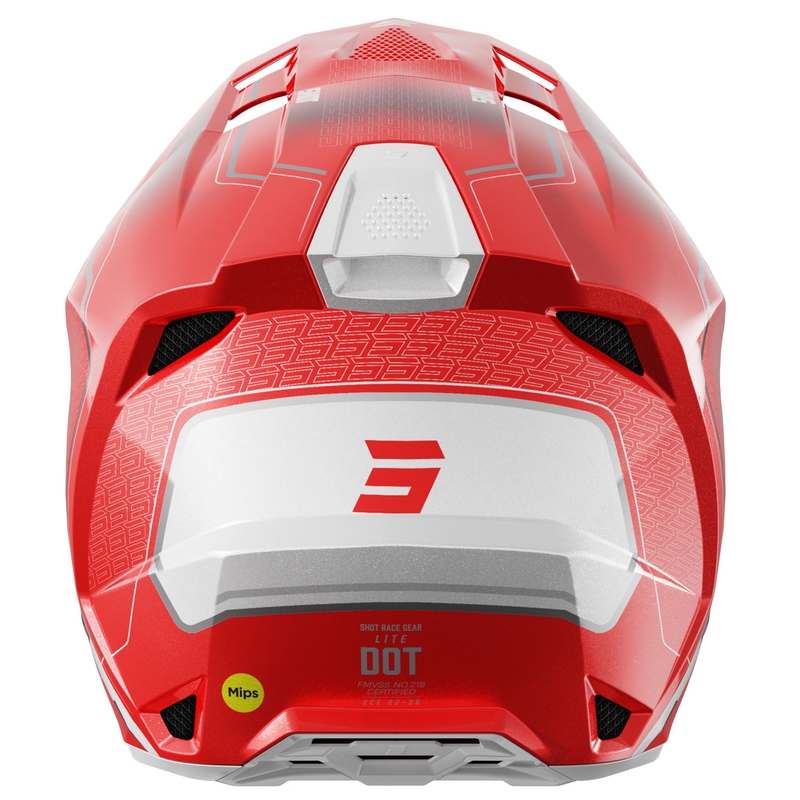 Kask motocrossowy Shot Lite Challenger perłowo-czerwony