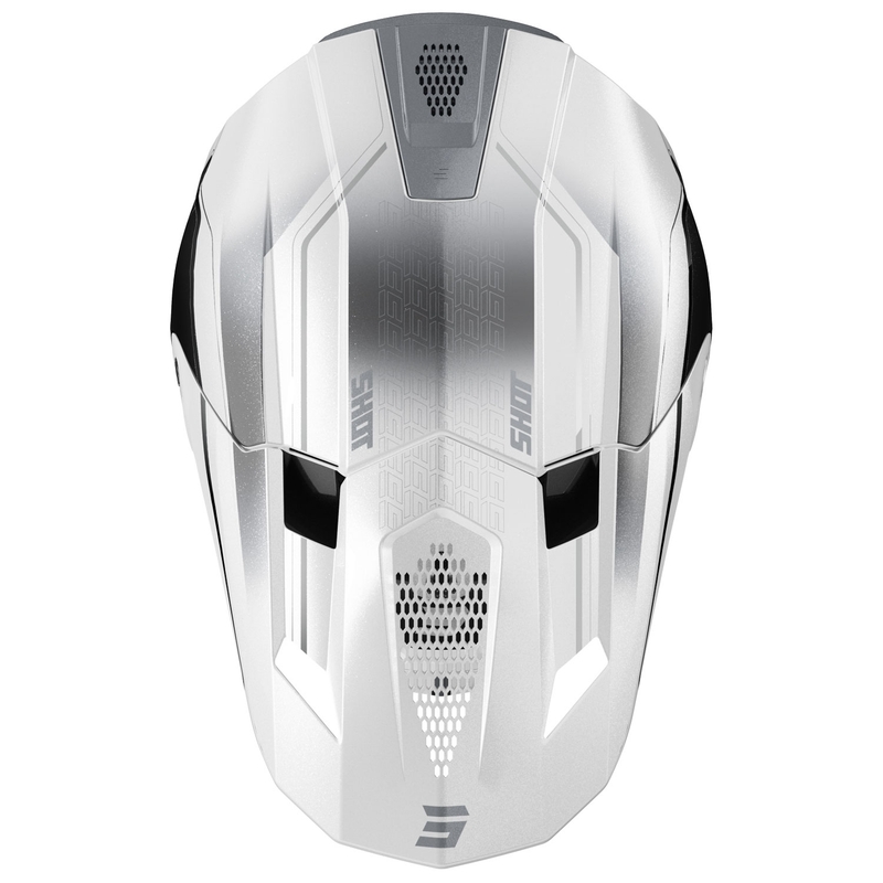 Kask motocrossowy Shot Lite Challenger perłowo czarno-biały
