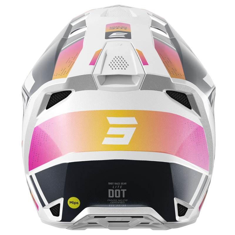 Kask motocrossowy Shot Lite Ultra perłowo niebiesko-pomarańczowo-różowy