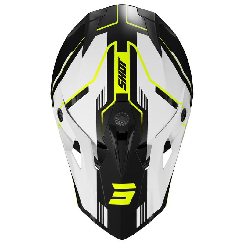 Kask motocrossowy Shot Pulse Lines w kolorze czarno-fluo żółtym