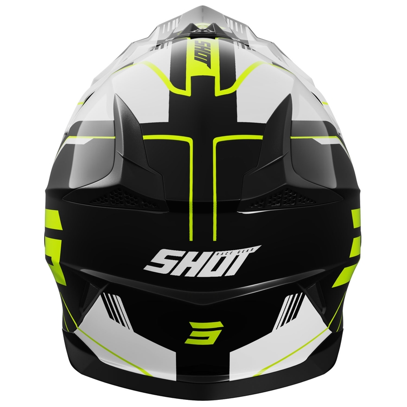 Kask motocrossowy Shot Pulse Lines w kolorze czarno-fluo żółtym