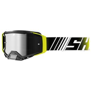 Gogle motocrossowe Shot Core fluo żółto-białe z irydową plexi