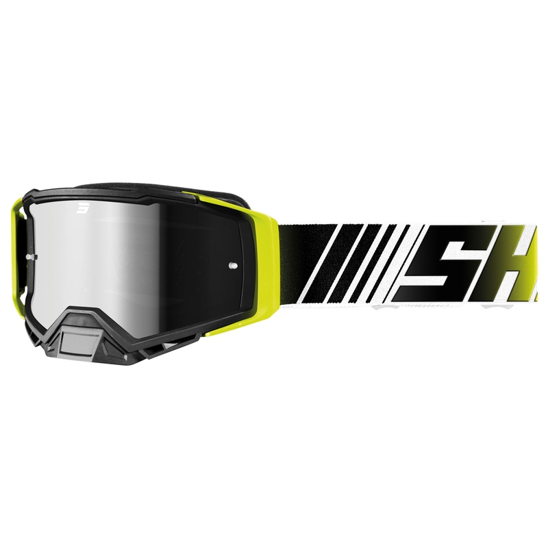 Gogle motocrossowe Shot Core fluo żółto-białe z irydową plexi