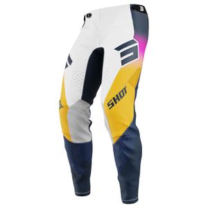 Spodnie motocrossowe Shot Aerolite Ultra niebiesko-pomarańczowo-różowe