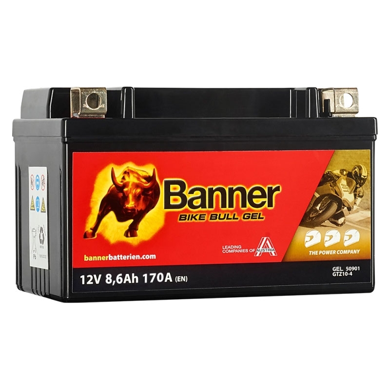 Akumulator żelowy motocyklowy Banner Bike Bull GEL 509 01/BGTZ10-S - GTZ10-S 12V, 8,6Ah, 170A