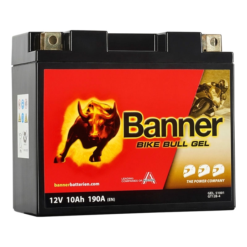 Akumulator żelowy motocyklowy Banner Bike Bull GEL 510 01/BGT12B-4 - GT12B-4 12V, 10Ah, 190A