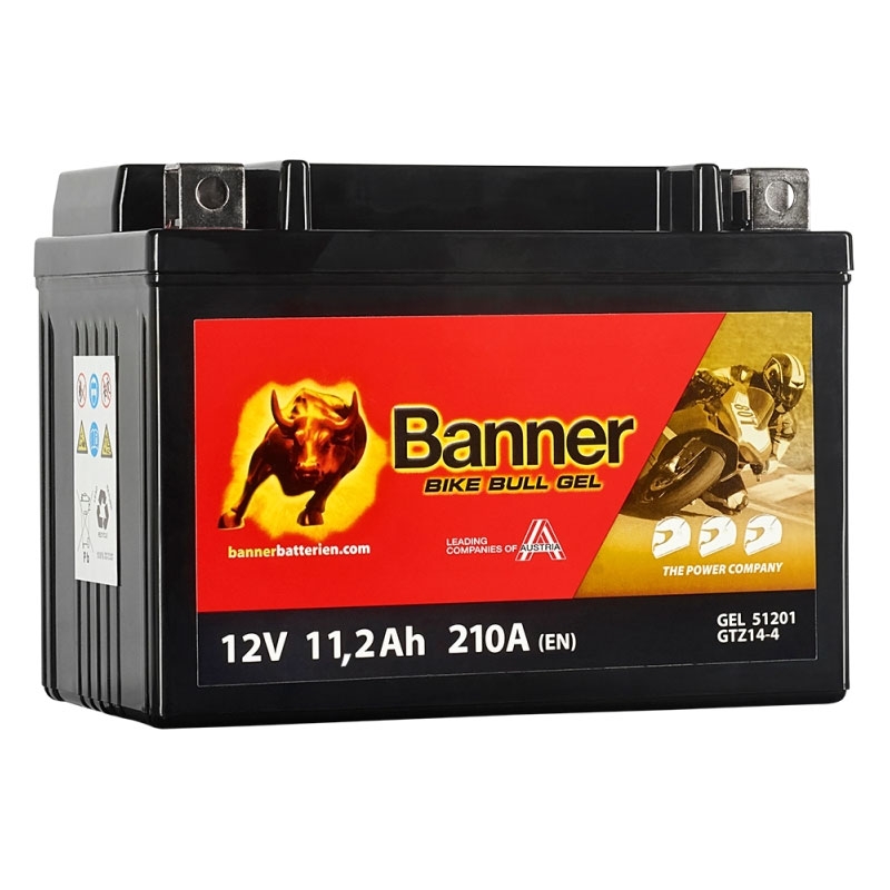 Akumulator żelowy motocyklowy Banner Bike Bull GEL 512 01/BGTZ14-S - GTZ14-S 12V, 11.2Ah, 210A