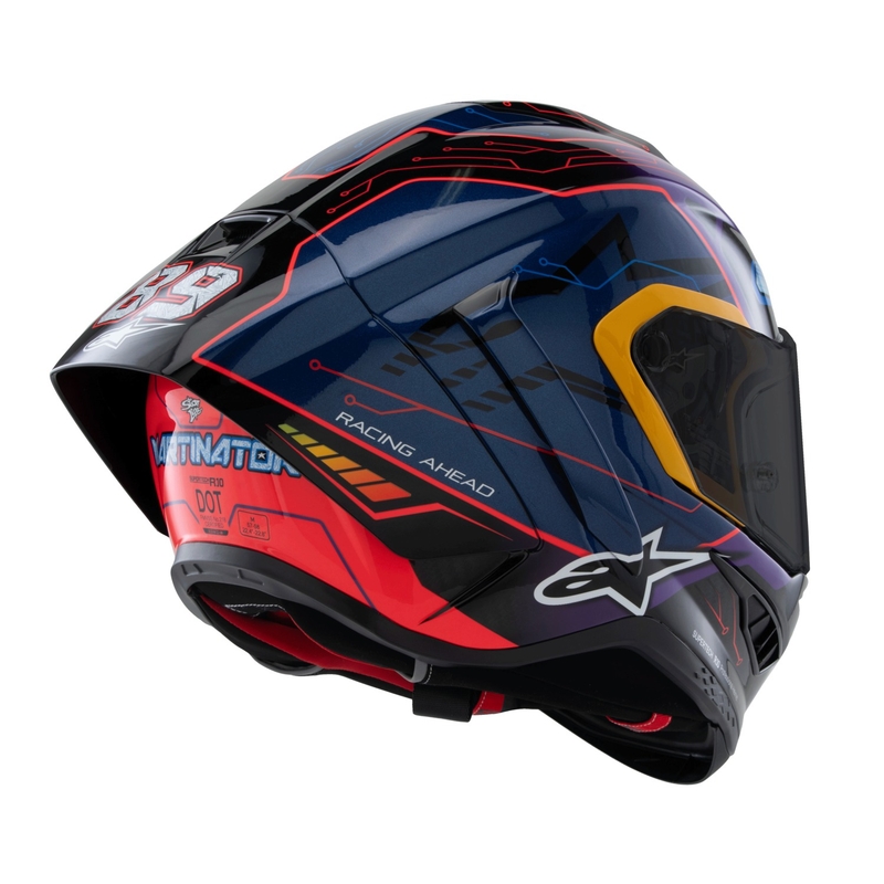 Kask motocyklowy integralny Alpinestars Supertech R-10 Limited Edition Martinator Jorge Martin Niebiesko-fioletowo-czerwono-żółty
