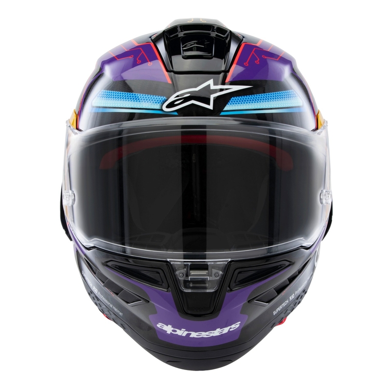 Kask motocyklowy integralny Alpinestars Supertech R-10 Limited Edition Martinator Jorge Martin Niebiesko-fioletowo-czerwono-żółty