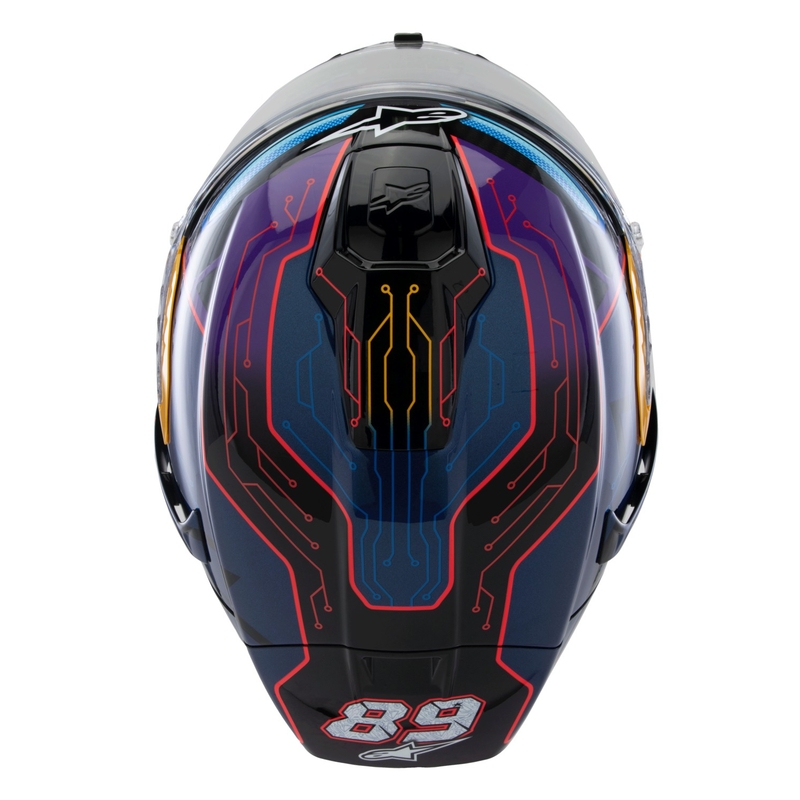 Kask motocyklowy integralny Alpinestars Supertech R-10 Limited Edition Martinator Jorge Martin Niebiesko-fioletowo-czerwono-żółty