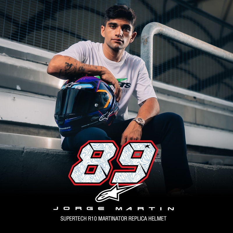 Kask motocyklowy integralny Alpinestars Supertech R-10 Limited Edition Martinator Jorge Martin Niebiesko-fioletowo-czerwono-żółty