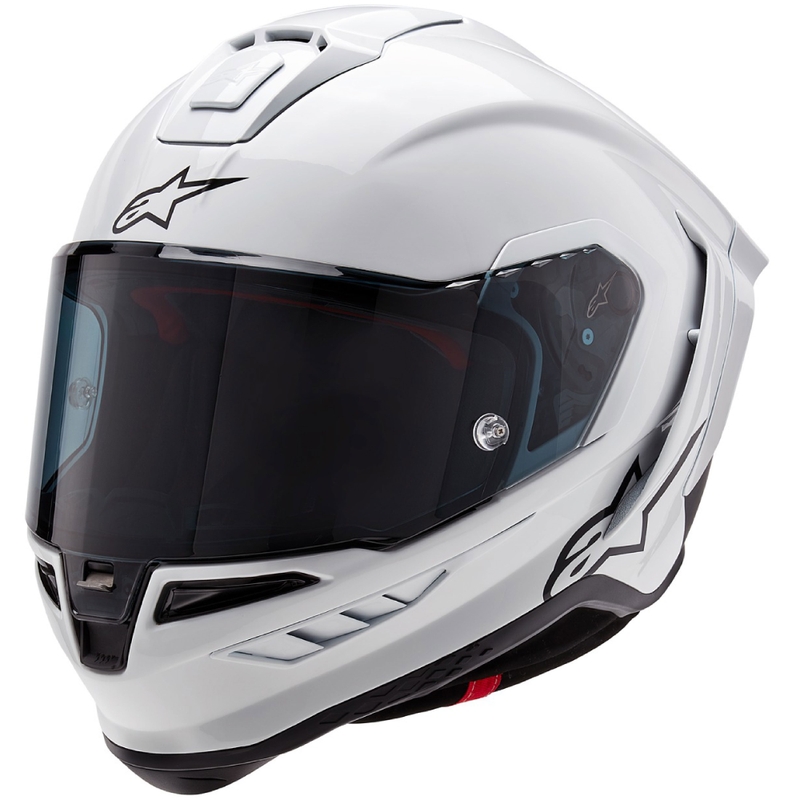 Zintegrowany kask motocyklowy Alpinestars Supertech R-10 Solid carbon biały matowy