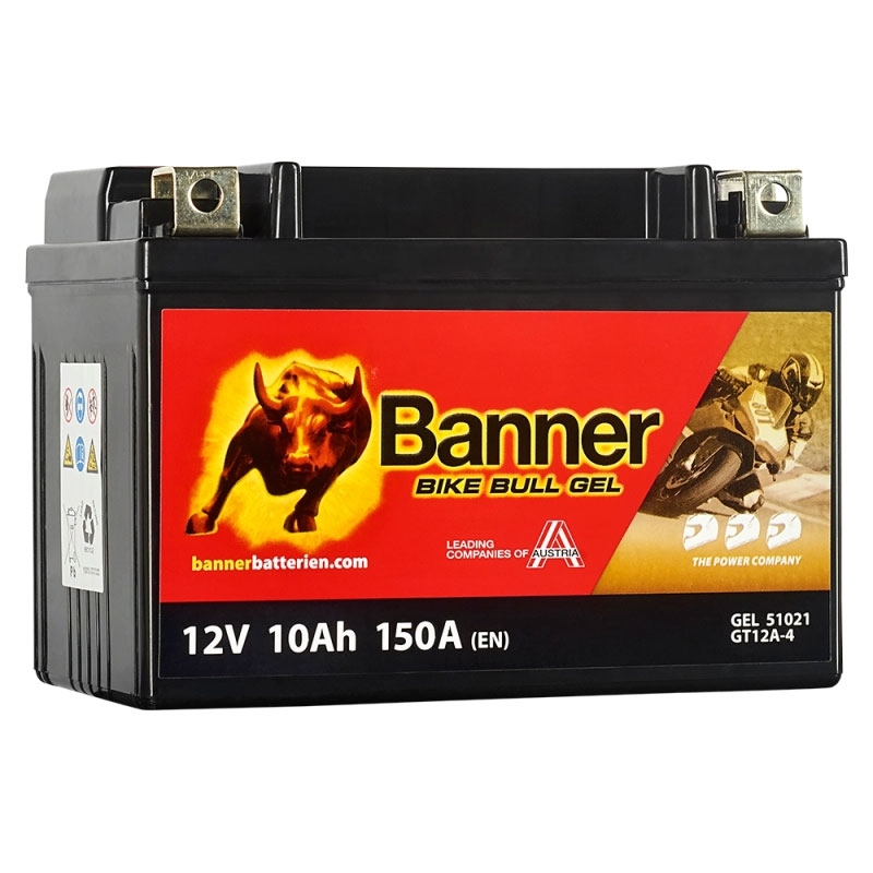 Akumulator żelowy do motocykla Banner Bike Bull GEL 510 21/BGTX12A-4 -GTX12A-4 12V, 10Ah, 150A
