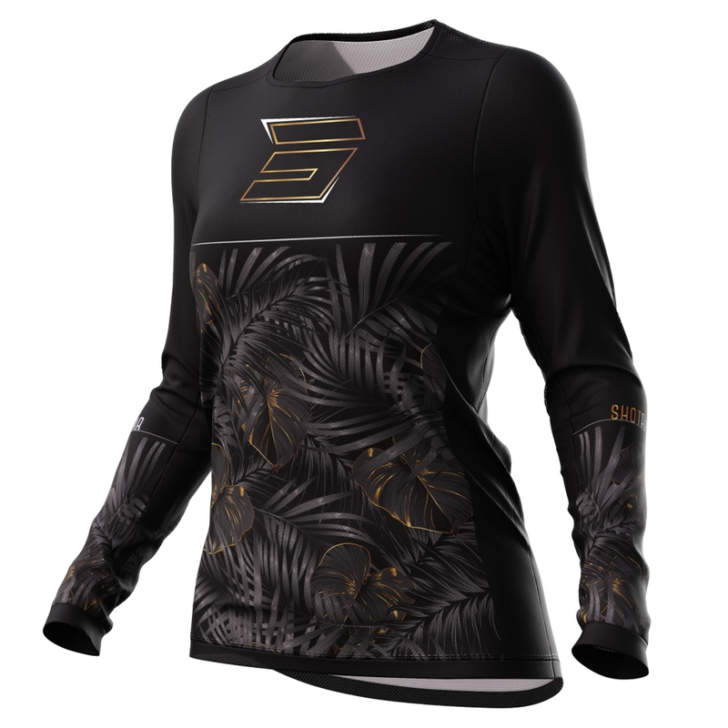 Damska koszulka motocrossowa Shot Contact Respect w kolorze czarno-złotym