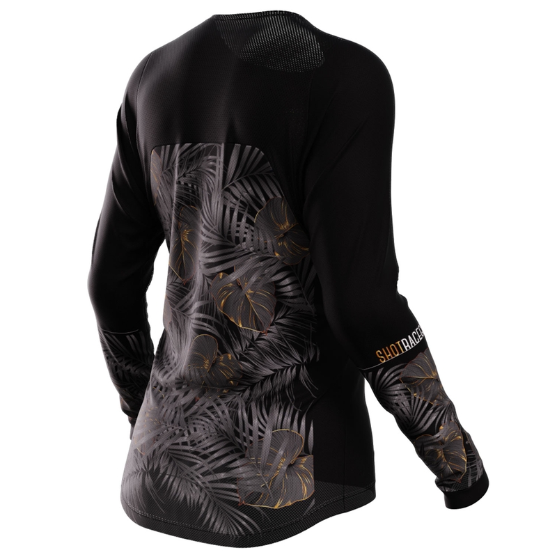 Damska koszulka motocrossowa Shot Contact Respect w kolorze czarno-złotym