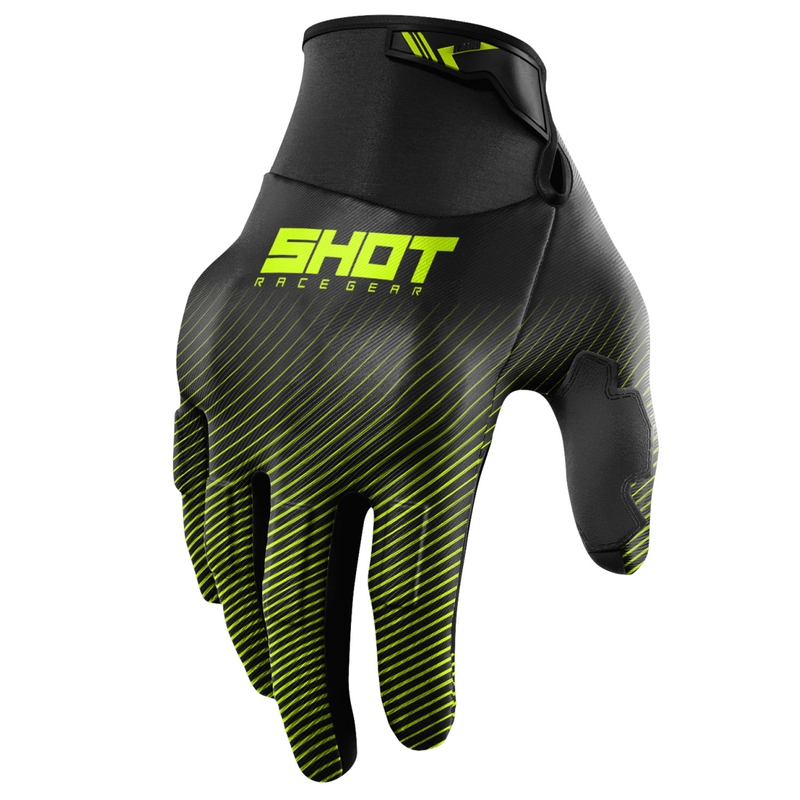 Rękawiczki motocrossowe Shot Drift Rim fluo żółte