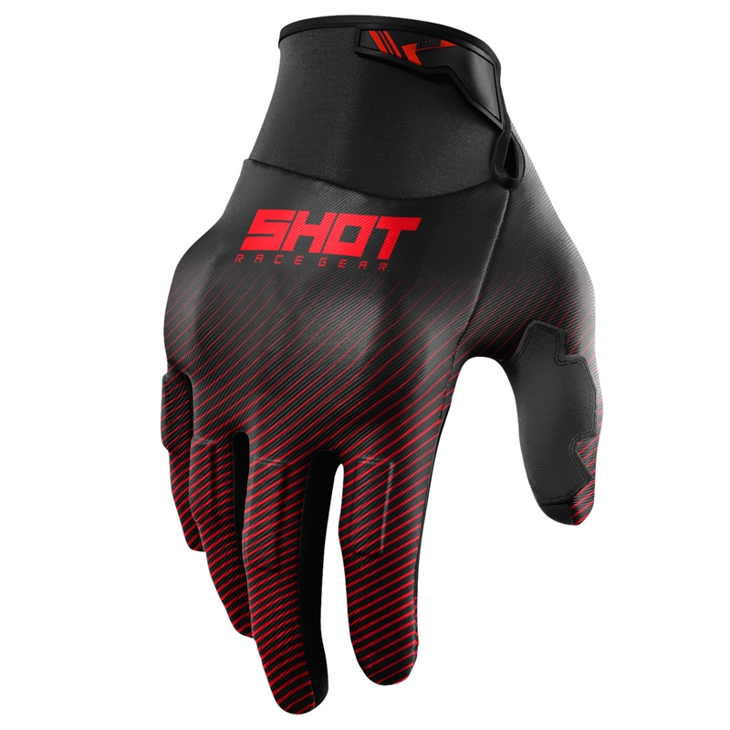 Rękawiczki motocrossowe Shot Drift Rim czerwone